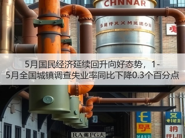 5月国民经济延续回升向好态势,1-5月全国城镇调查失业率同比下降0.3个百分点(图3) 5月国民经济延续回升向好态势,1-5月全国城镇调查失业率同比下降0.3个百分点(图3)