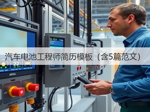 汽车电池工程师简历模板（含5篇范文）(图1)