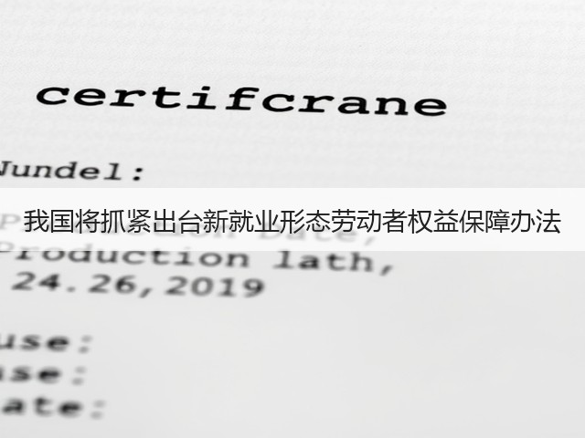 我国将抓紧出台新就业形态劳动者权益保障办法(图1) 我国将抓紧出台新就业形态劳动者权益保障办法(图1)