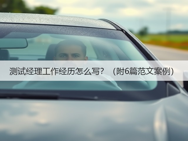 测试经理工作经历怎么写？（附6篇范文案例）(图2)